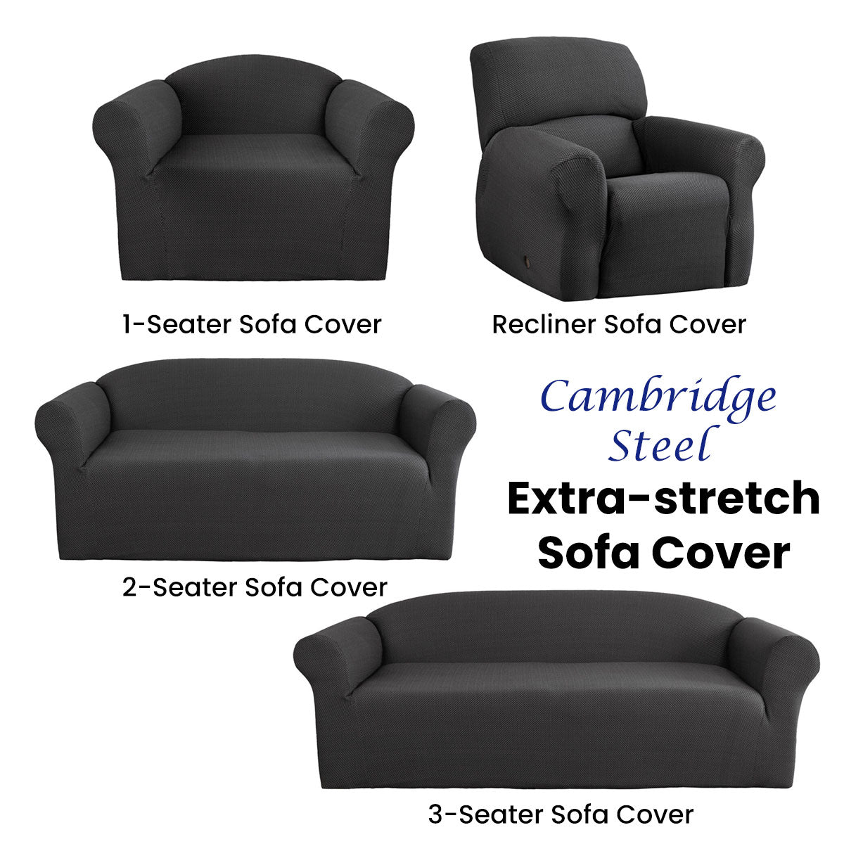 Elan Couch Cover Steel Two Seater Extra-Stretch with Diamond Pattern - SuperSaverAU - view 3