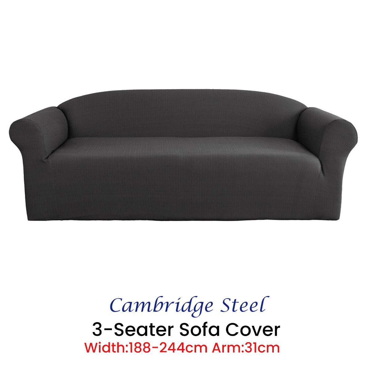 Elan Couch Cover Steel Three Seater Extra-Stretch with Diamond Pattern - SuperSaverAU - view 2