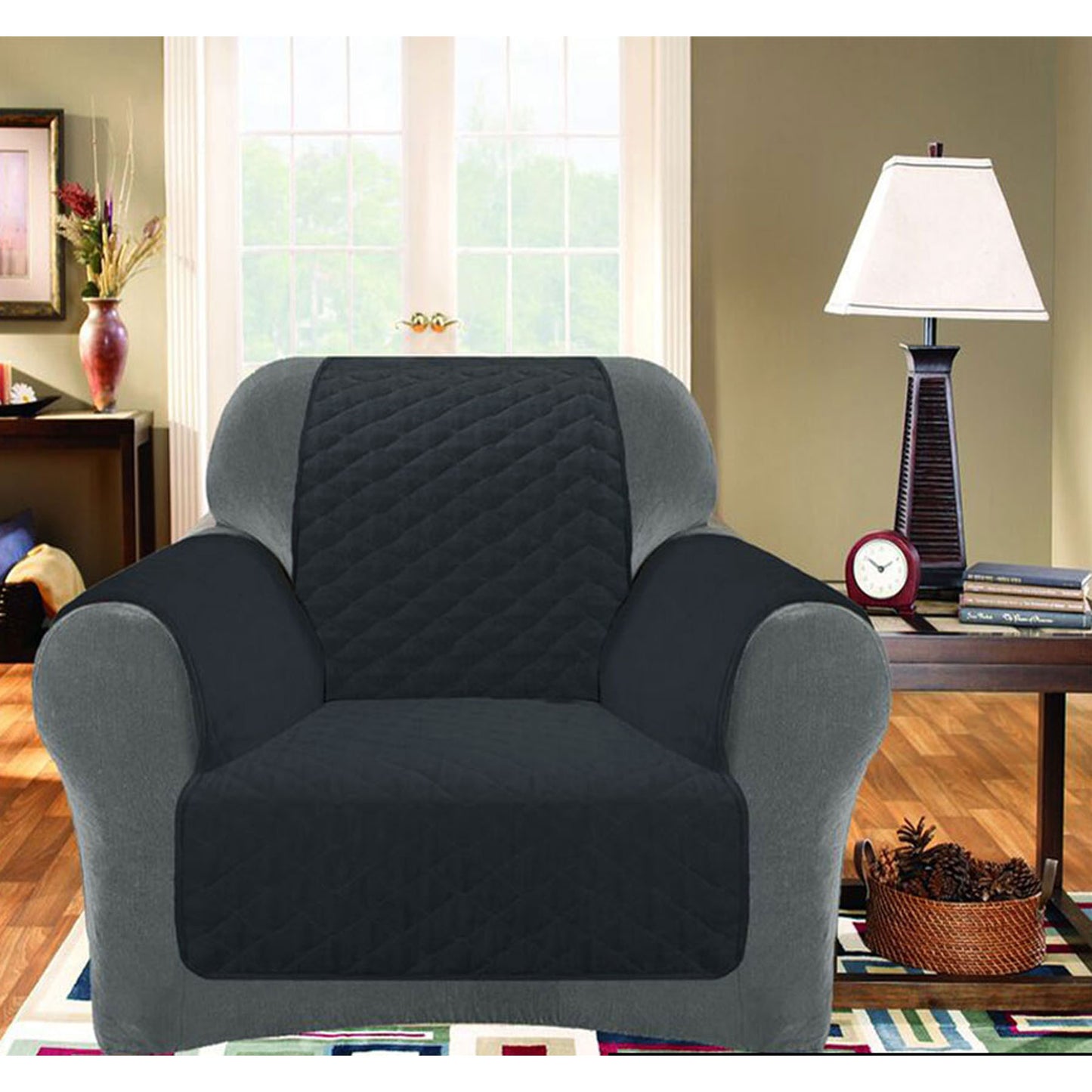 Custom Fit Slate Sofa Cover Protector for One Seater