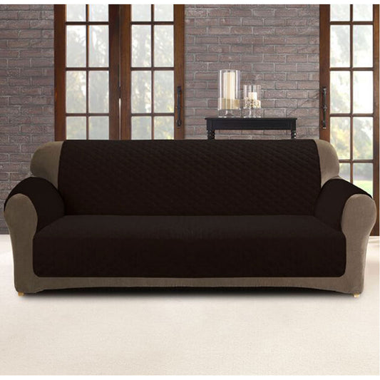 Custom Fit Sofa Cover Protector for Two Seater - Chocolate