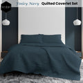Ardor Finley Navy 3 Pcs Quilted Coverlet Set Queen/King - Geometric Design - SuperSaverAU - view 2