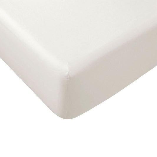 Essentially Home Living Polyester Cotton Fitted Sheet Queen 33cm Wall Ivory
