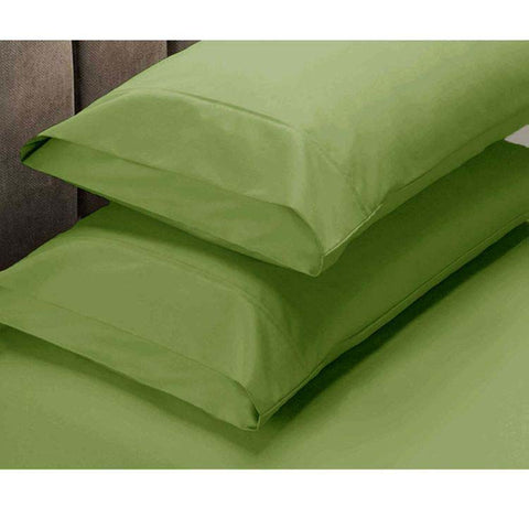 Apartmento King 225TC Basics Polyester Cotton Fitted Sheet + 2 Pillowcases - Lime - SuperSaverAU - view 1