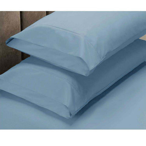 Apartmento King 225TC Polyester Cotton Fitted Sheet + 2 Pillowcases - Sky - SuperSaverAU - view 1