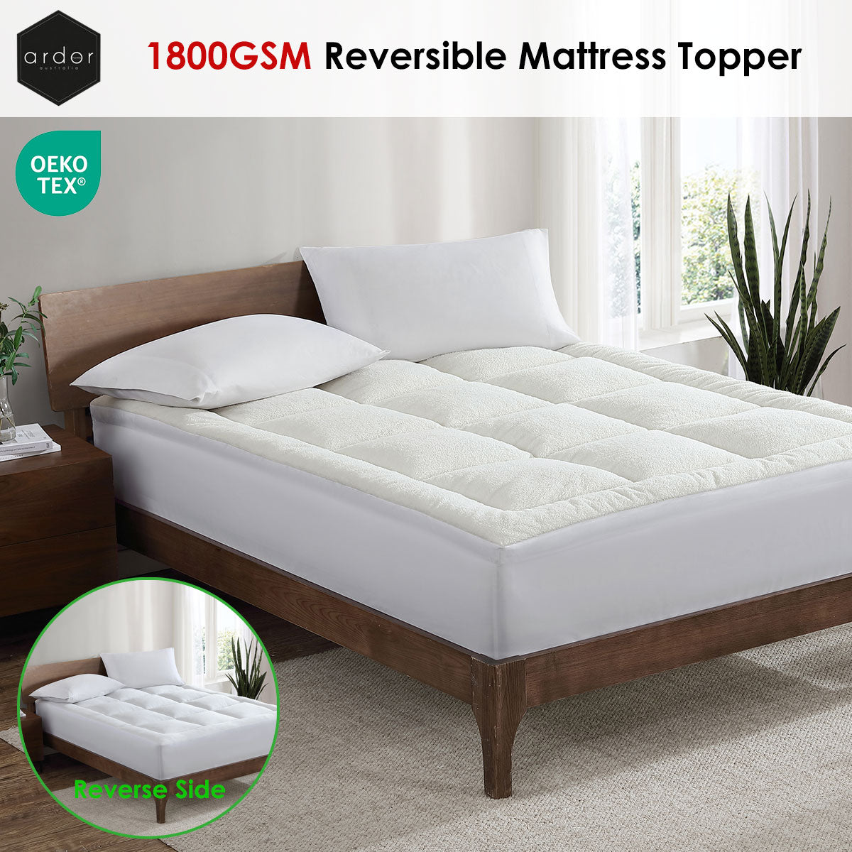 Ardor 1800GSM Reversible Mattress Topper – Queen
