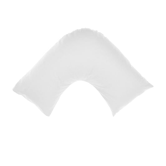 Algodon 300TC Cotton V Shape Pillowcase - Solid Colour Design, White