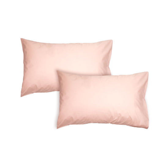 Algodon 300TC Cotton Standard Pillowcases Pair 48 x 74 cm - Pink, Solid Colour Design