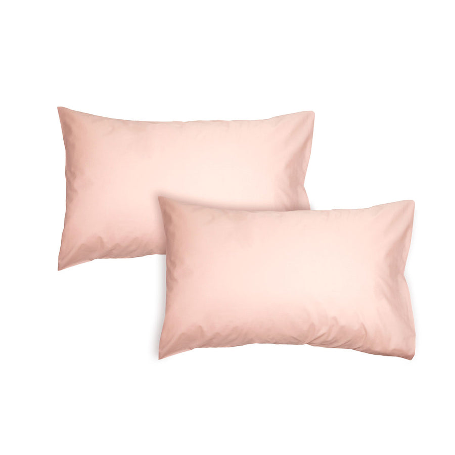 Algodon 300TC Cotton Standard Pillowcases Pair 48 x 74 cm - Pink, Solid Colour Design - SuperSaverAU - view 1