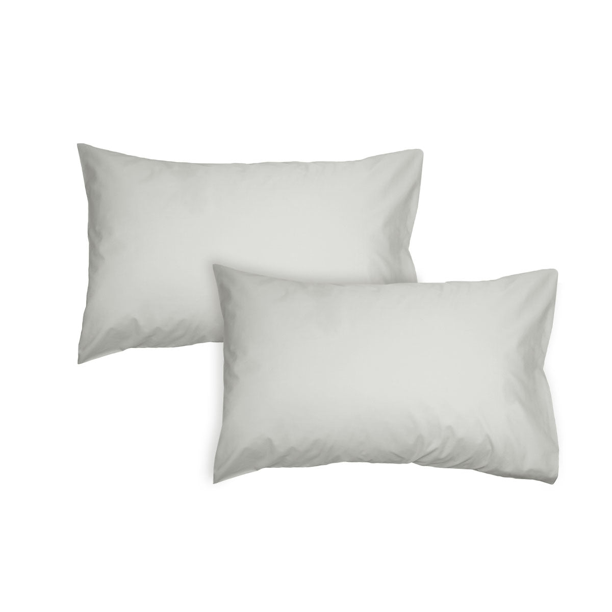 Algodon 300TC Cotton Standard Pillowcases Pair 48 x 74 cm - Silver, Solid Colour Design - SuperSaverAU - view 1