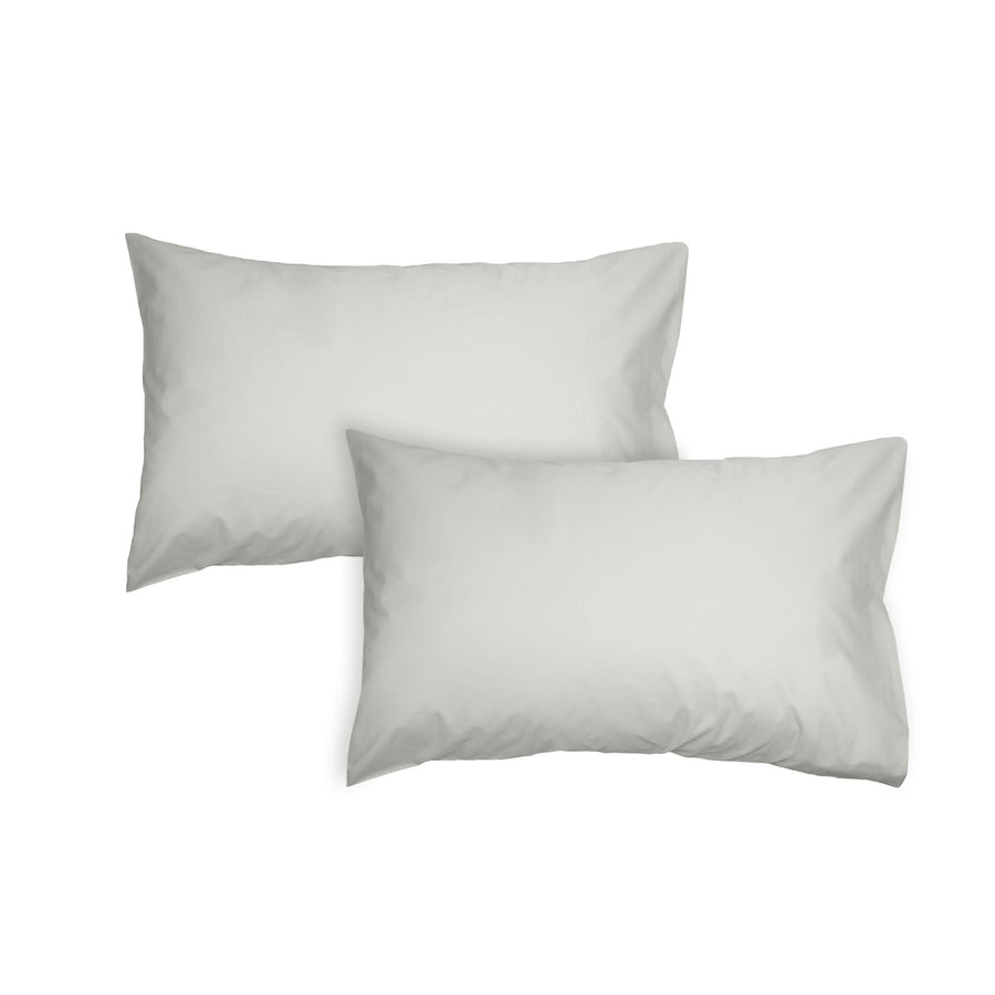 Algodon 300TC Cotton Standard Pillowcases Pair 48 x 74 cm - Silver, Solid Colour Design - SuperSaverAU - view 1