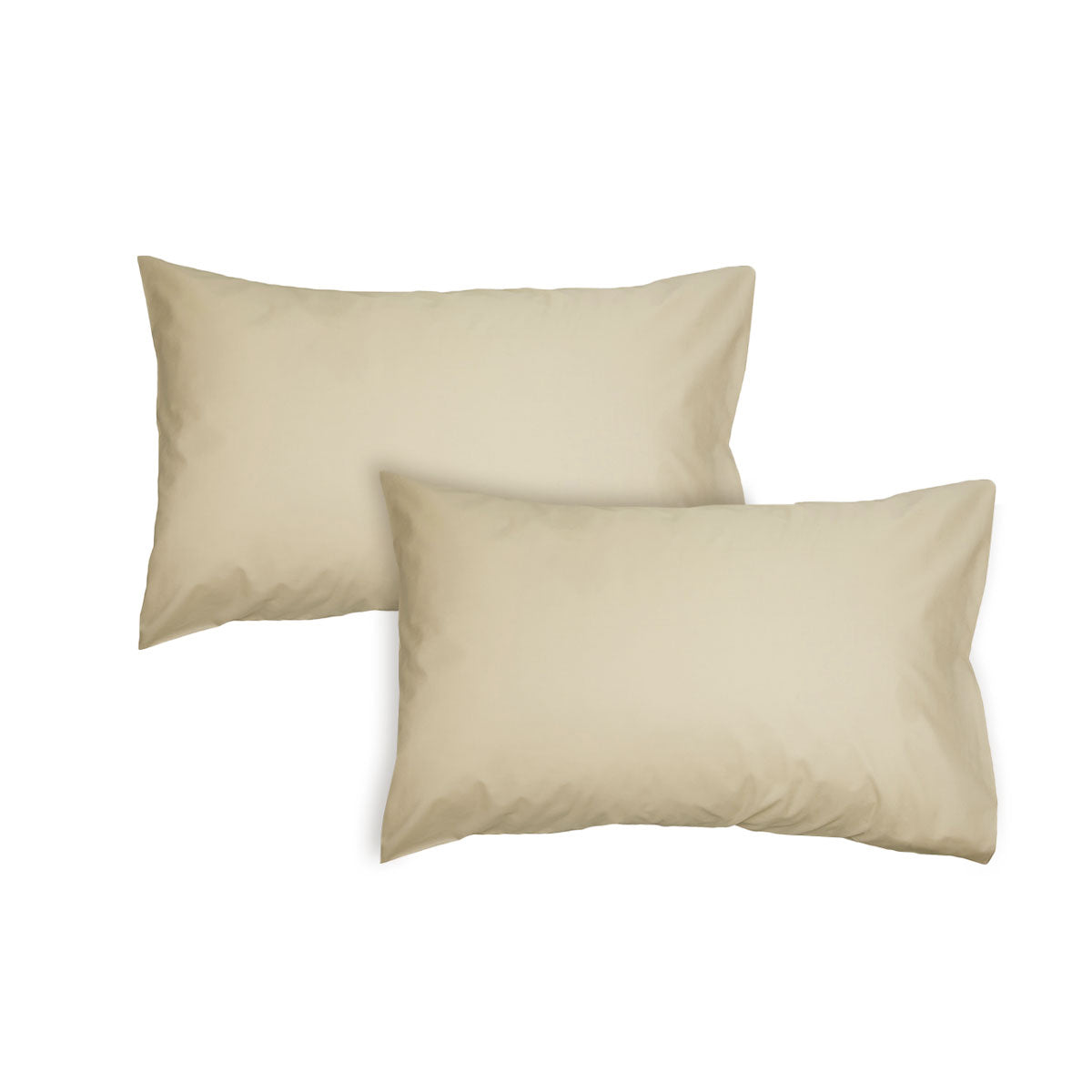 Algodon 300TC Cotton Standard Pillowcases 48 x 74 cm - Stone, Solid Colour Design - SuperSaverAU - view 1