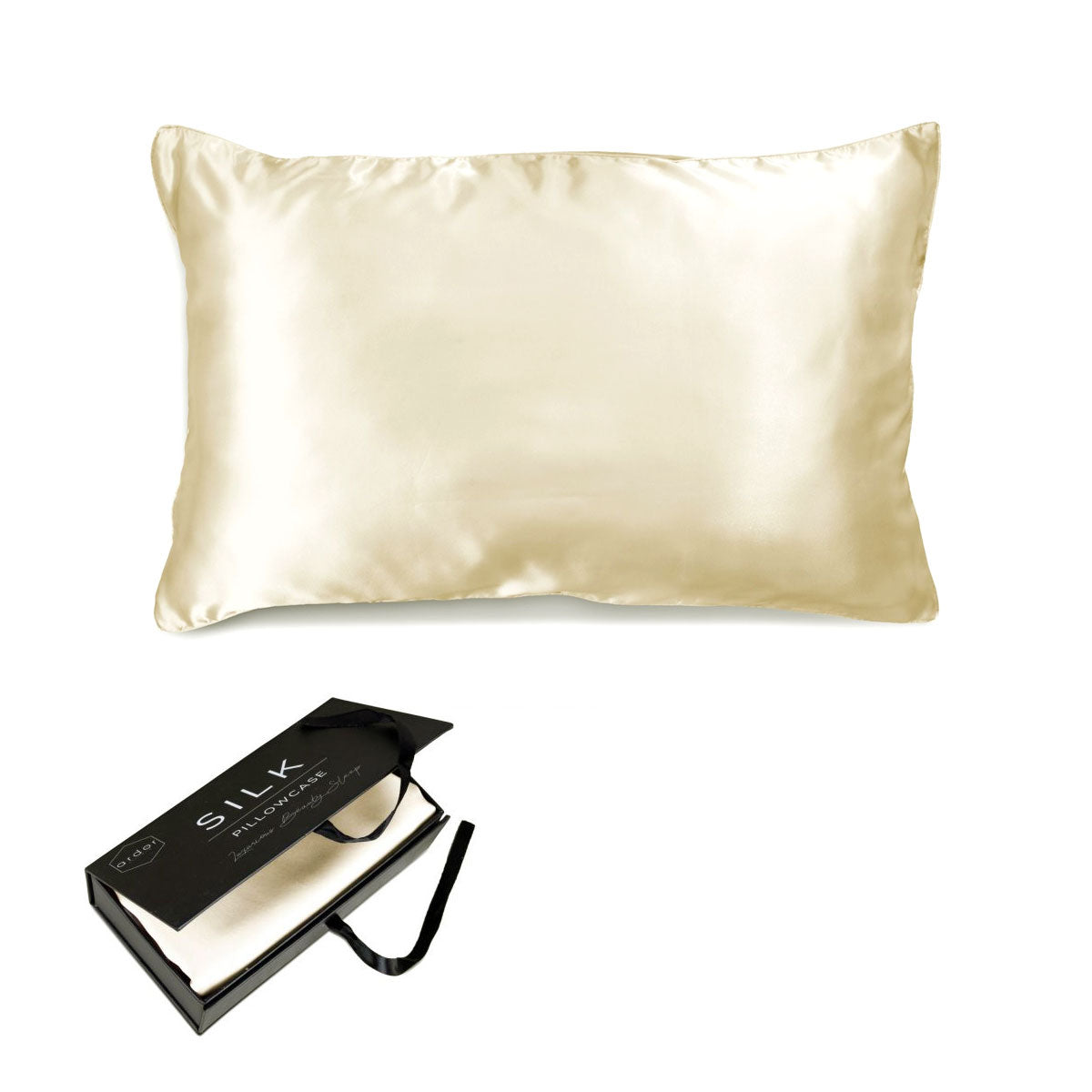 Ardor Mulberry Silk Standard Pillowcase 51 x 76 cm - Ivory Dreams, Solid Colour - SuperSaverAU - view 1