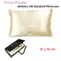 Ardor Mulberry Silk Standard Pillowcase 51 x 76 cm - Ivory Dreams, Solid Colour - SuperSaverAU - view 2