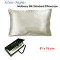 Ardor Mulberry Silk Standard Pillowcase Silver Nights 51 x 76 cm, Machine Washable - SuperSaverAU - view 2