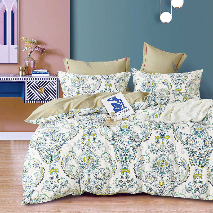 Ardor Moroccan Cotton Sateen Quilt Cover Set King - 250TC, Geometric Design - SuperSaverAU - view 1