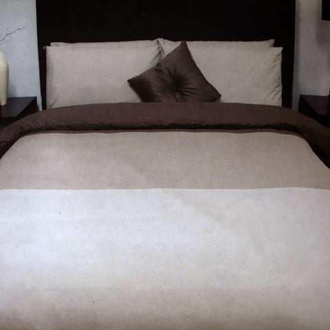 Premium Essentially Home Living Quilt Cover Set with Fitted Sheet - Chocolate, Single