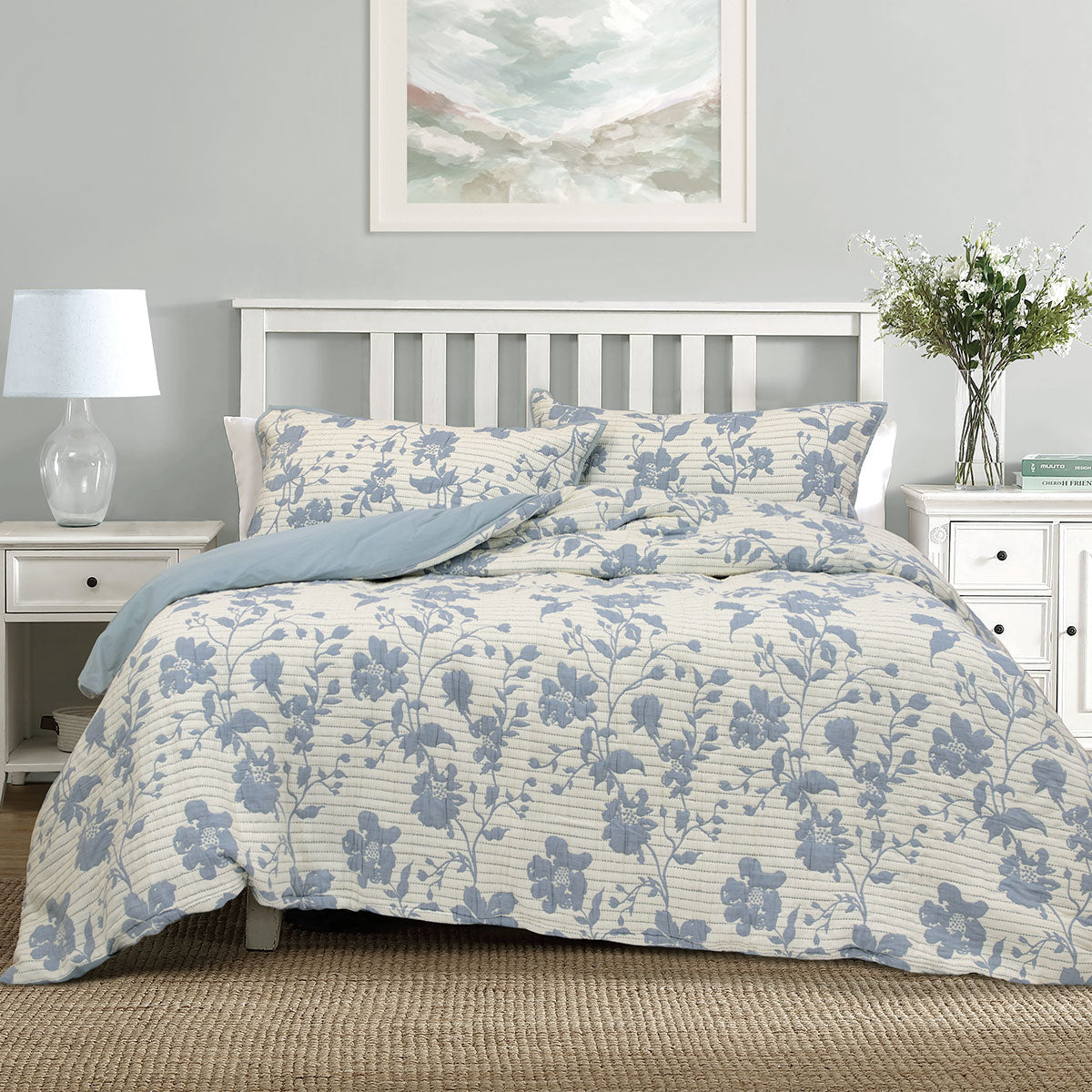 Algodon Abigail Multi Cotton Jacquard Quilt Cover Set – King