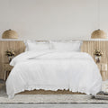 Algodon Adele White Cotton Ruffle Quilt Cover Set – King