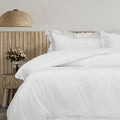 Algodon Adele White Cotton Ruffle Quilt Cover Set – King