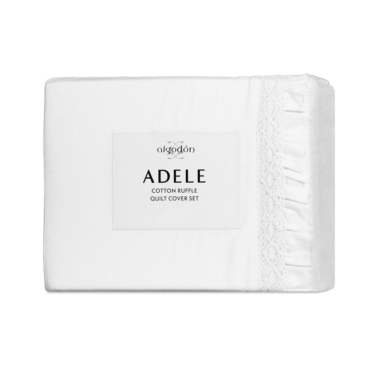 Algodon Adele White Cotton Ruffle Quilt Cover Set – King
