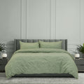 Ardor Adeline Sage Jacquard Damask Quilt Cover Set – King