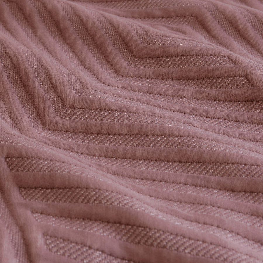 Ardor Geo Quilt Cover Set King - Alton Burlwood Jacquard Embossed Design - SuperSaverAU - view 1