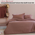 Ardor Alton Burlwood Geo Quilt Cover Set Queen - Jacquard Embossed Design - SuperSaverAU - view 1