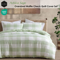 Ardor Ashlea Sage Waffle Check Quilt Cover Set – Queen