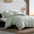 Ardor Avena Green Floral Jacquard Quilt Cover Set – King