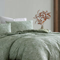 Ardor Avena Green Floral Jacquard Quilt Cover Set – King
