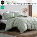 Ardor Avena Green Floral Jacquard Quilt Cover Set – Queen