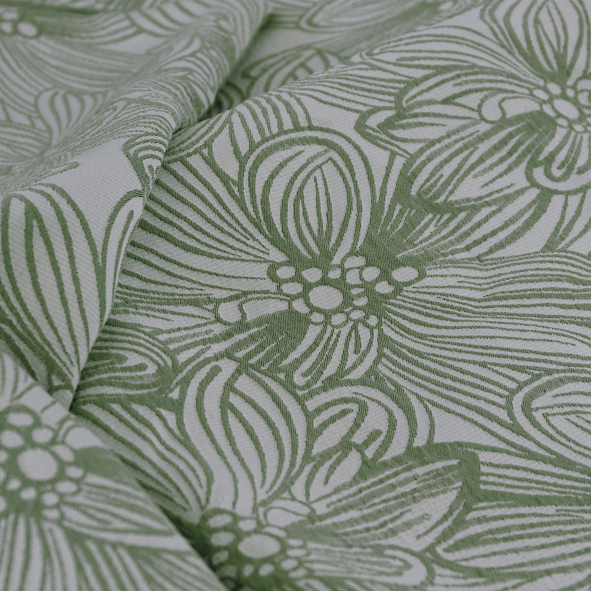 Ardor Avena Green Floral Jacquard Quilt Cover Set – Queen
