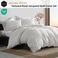Ardor Avena White Floral Jacquard Quilt Cover Set – Queen