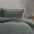Ardor Charcoal Crinkled Texture Quilt Cover Set Queen - Textured Design - SuperSaverAU - view 3