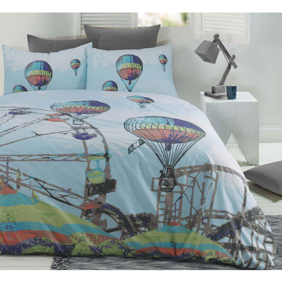 Retro Home Quilt Cover Set Carnival - King Size, Carnival Print Design, Polyester Cotton - SuperSaverAU - view 1