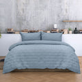 Ardor Carter Mineral Blue Embossed Geometric Quilt Cover Set – King