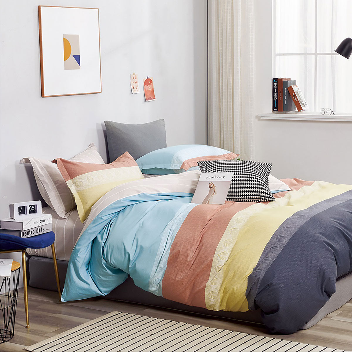Ardor Cassie Cotton Sateen Reversible Printed Quilt Cover Set Queen 250TC - SuperSaverAU - view 1
