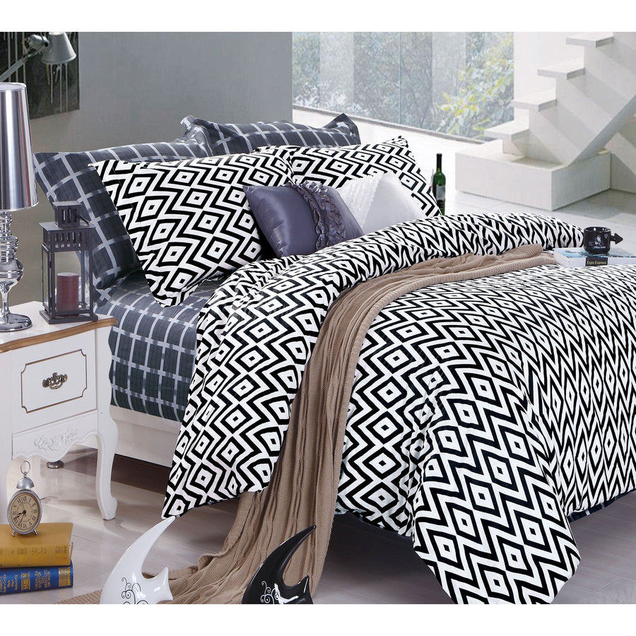 Ardor Cotton Quilt Cover Set Catori 250TC QUEEN - Contemporary Print Designs - SuperSaverAU - view 1