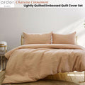 Ardor Chateau Cinnamon Quilt Cover Set Queen - Embossed Petal Pattern - SuperSaverAU - view 2