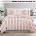 Ardor Seersucker Waffle Quilt Cover Set Queen - Cove Rose Dust (Peach) - SuperSaverAU - view 1
