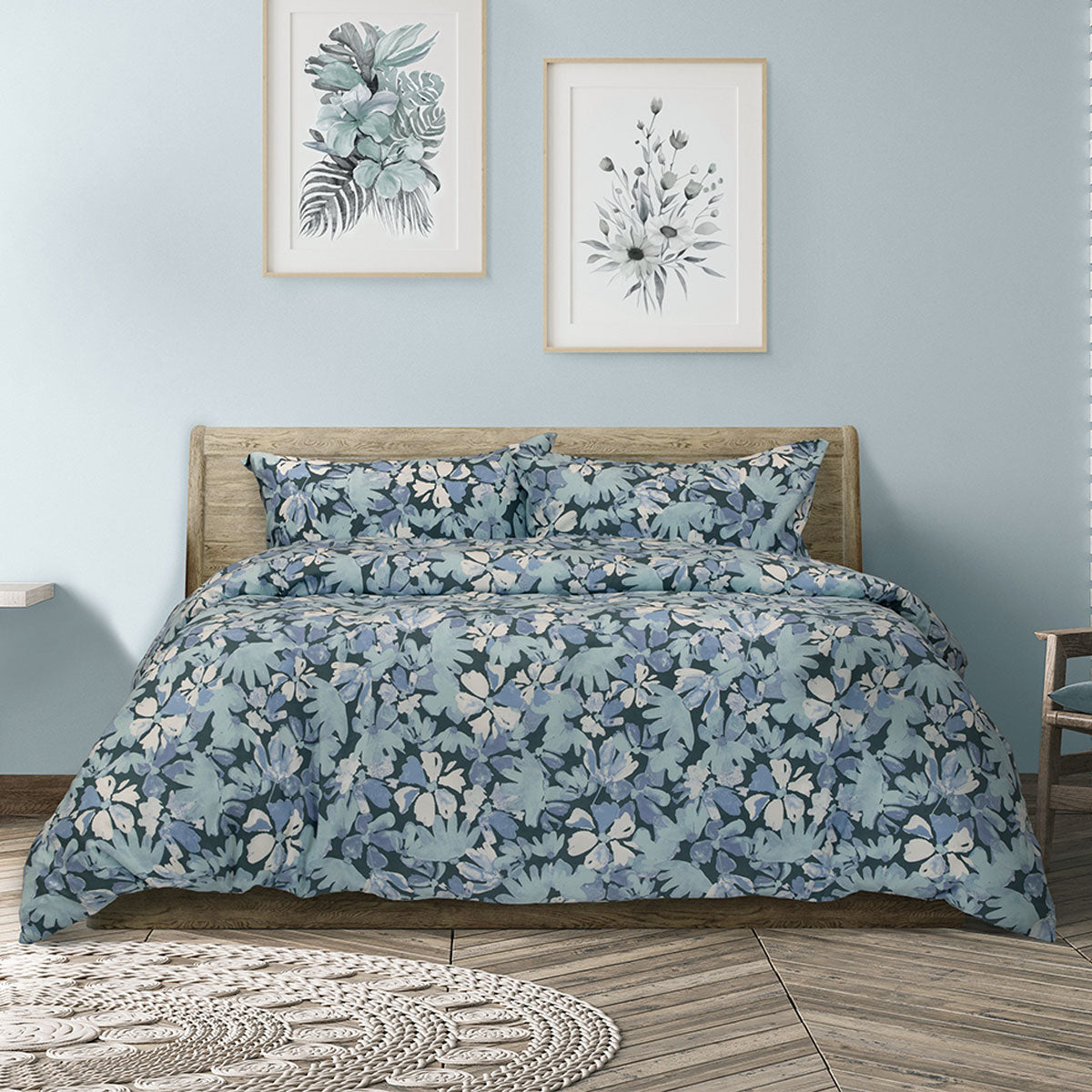 Ardor Eadie Teal Floral Quilt Cover Set – King