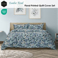 Ardor Eadie Teal Floral Quilt Cover Set – Queen