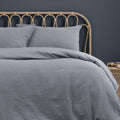 Ardor Earth Grey Cotton Gauze Quilt Cover Set King - Soft, Solid Colour Design - SuperSaverAU - view 2