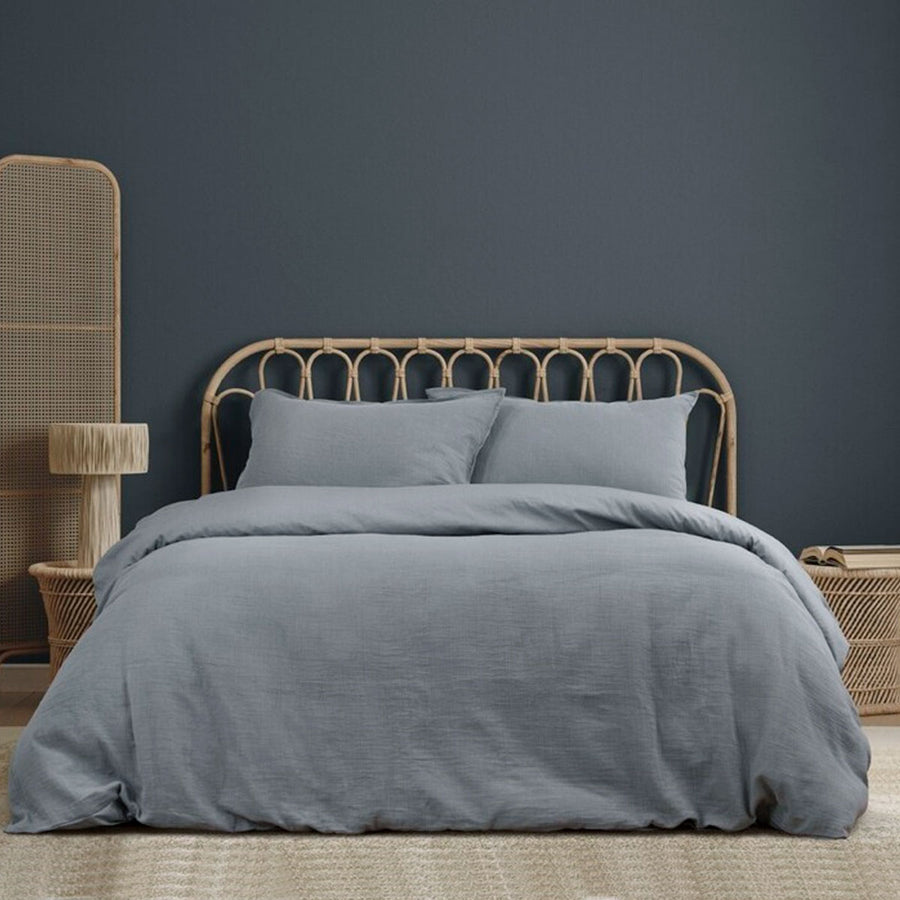 Ardor Earth Cotton Double Gauze Quilt Cover Set Queen - Soft Solid Colour Design - SuperSaverAU - view 1