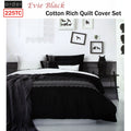 Ardor Evie Black Quilt Cover Set King - 225 Thread Count, Grosgrain Ribbon, Embroidery - SuperSaverAU - view 1