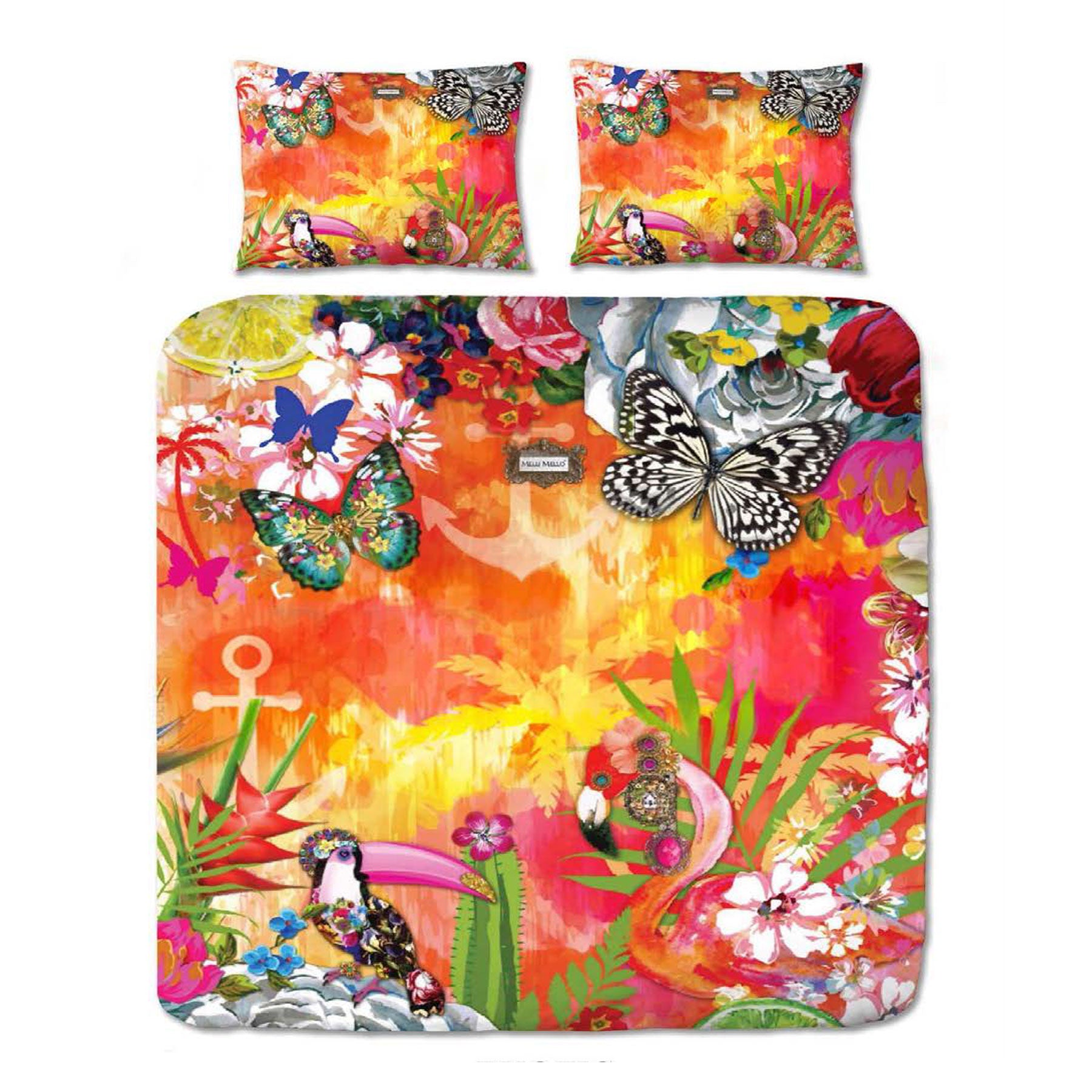 Melli Mello Exotic Botanical Quilt Cover Set Queen - 100% Cotton/Satin - SuperSaverAU - view 1