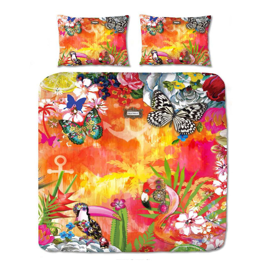 Melli Mello Exotic Botanical Quilt Cover Set Queen - 100% Cotton/Satin - SuperSaverAU - view 1