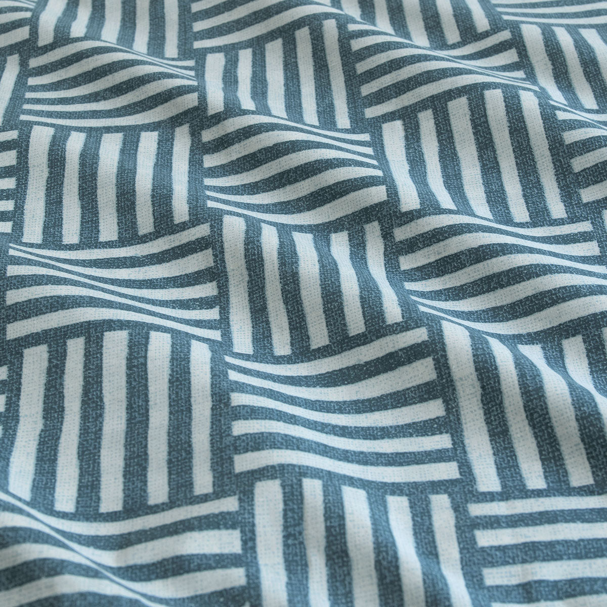 Ardor Fletcher Faded Indigo Quilt Cover Set Queen - Geometric Print Design - SuperSaverAU - view 1