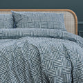 Ardor Fletcher Faded Indigo Quilt Cover Set Queen - Geometric Print Design - SuperSaverAU - view 2