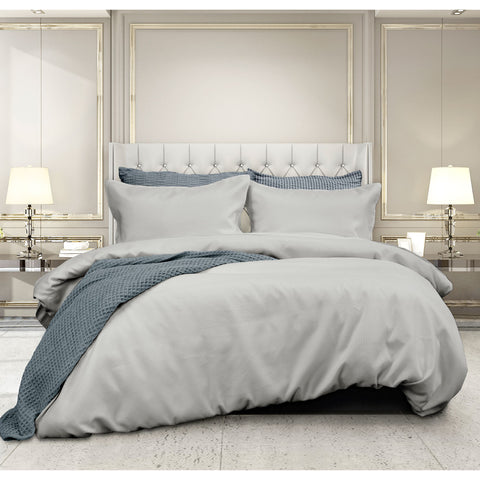Ardor Florence Waffle Silver Quilt Cover Set King - Soft Polyester, Easy Care - SuperSaverAU - view 1